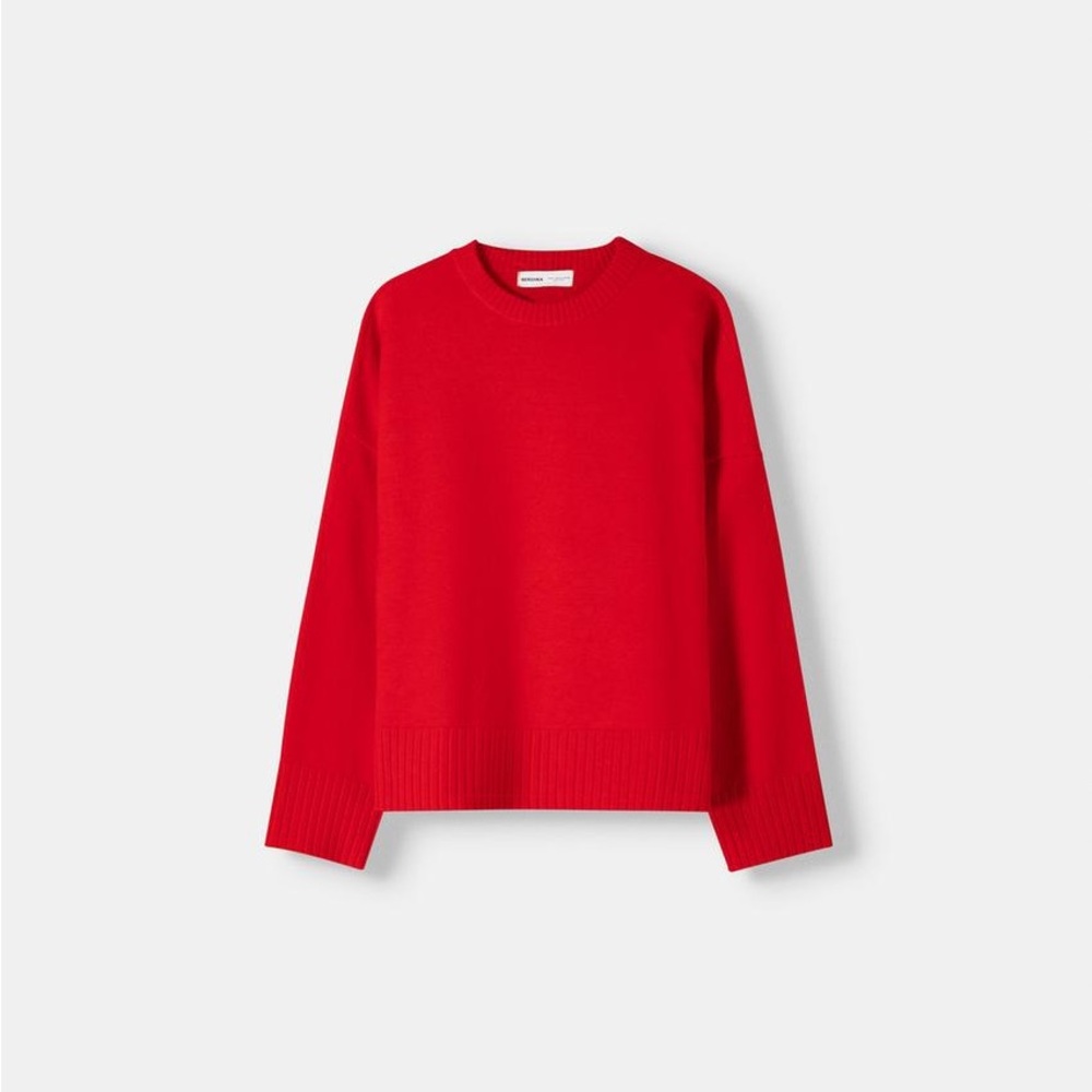 BERSHKA Soft touch crew neck sweater